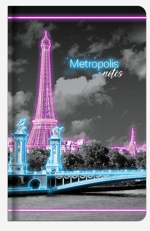 Užrašų knygutė METROPOLIS, A6, 96 lapai, 70 g, langeliais