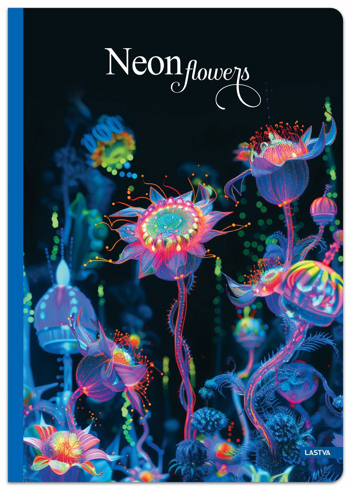 Knyga-sąsiuvinis A4 96lap 70g linija NEON FLOWERS