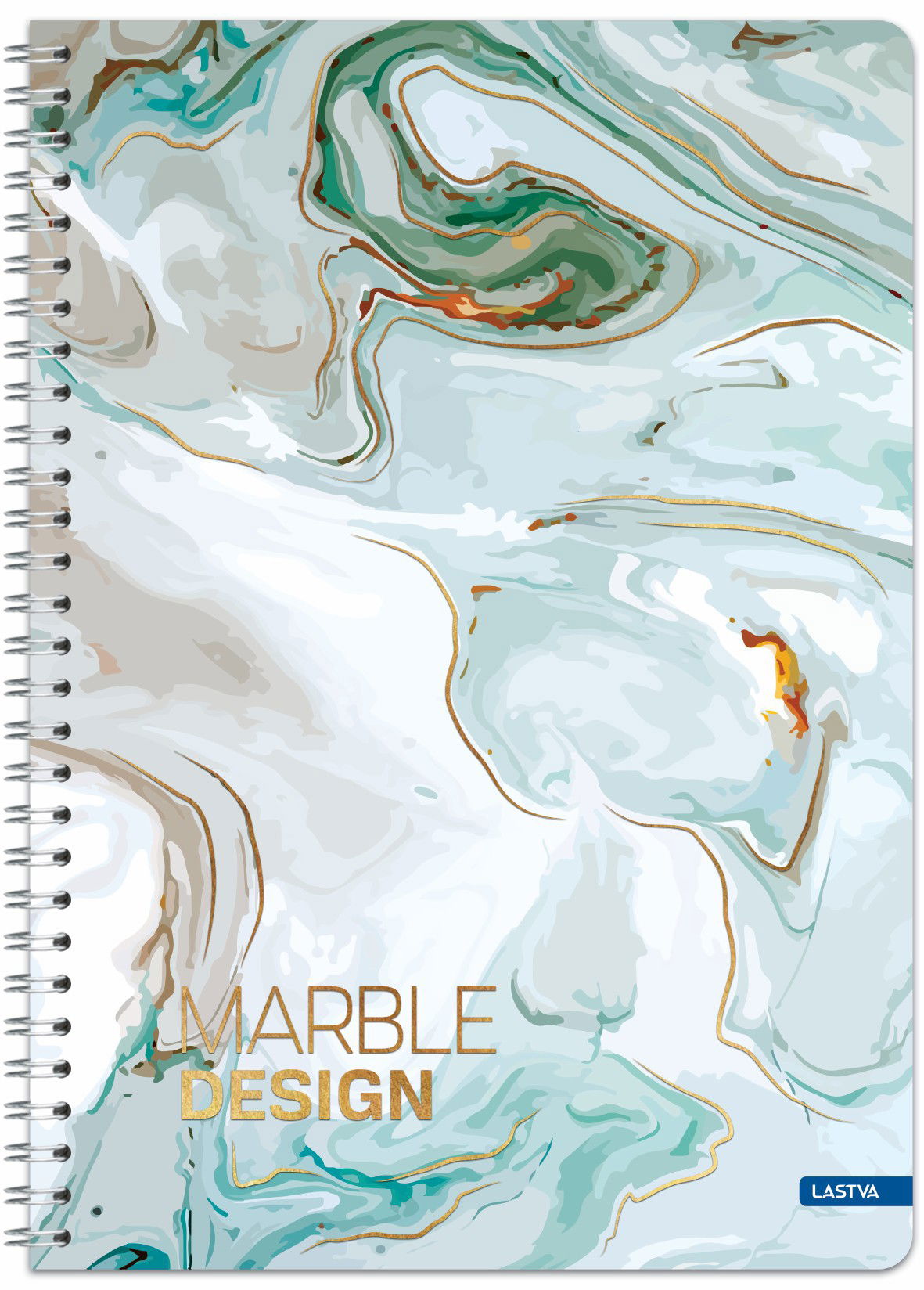 Knyga-sąsiuvinis su spirale A4 80lap 70g linija MARBLE