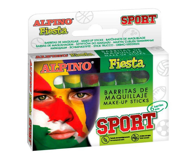 Kreidutės grimui ALPINO Fiesta SPORT 6 spalvos x 5g