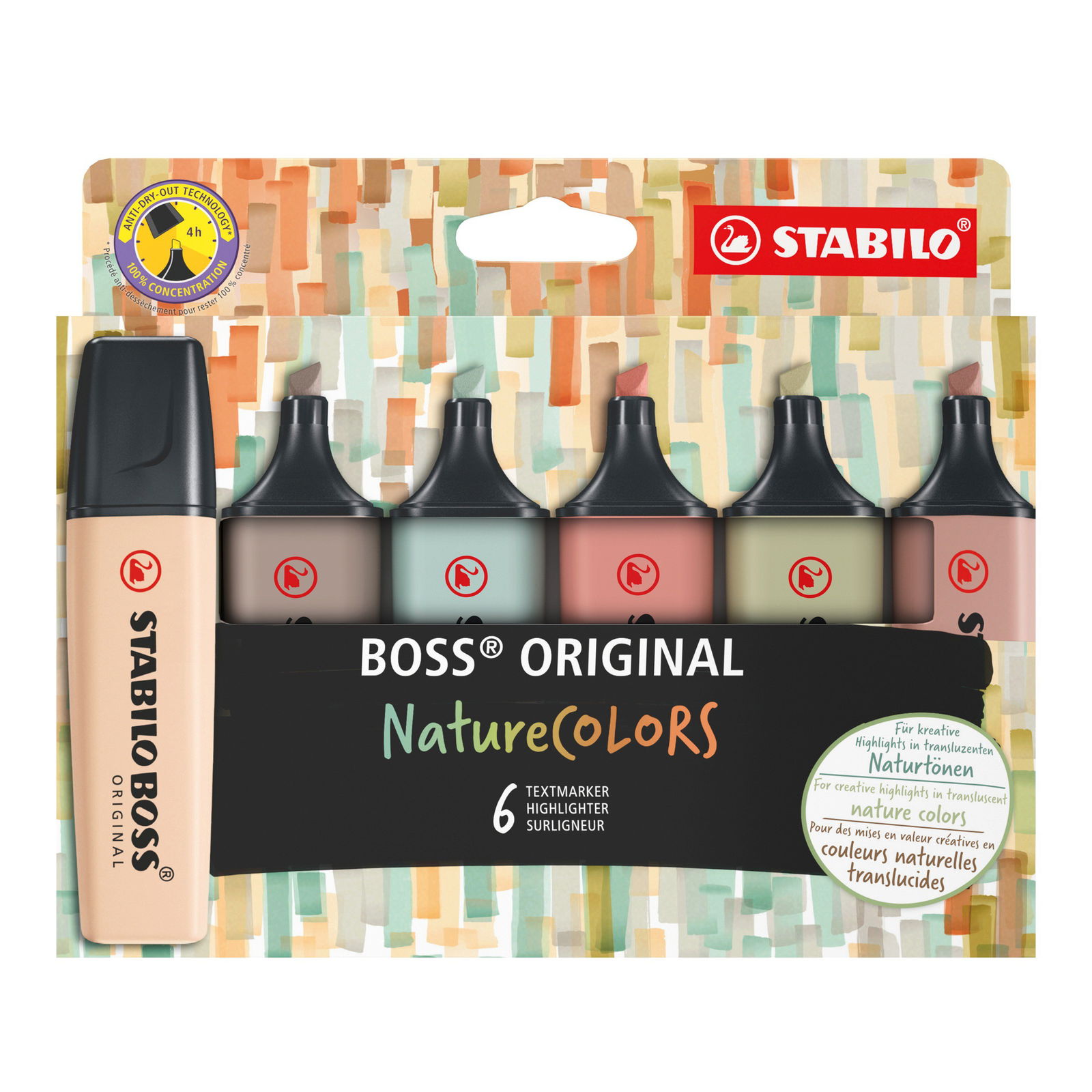 Teksto žymeklių rinkinys Stabilo BOSOoriginal NatureColors 6 vnt