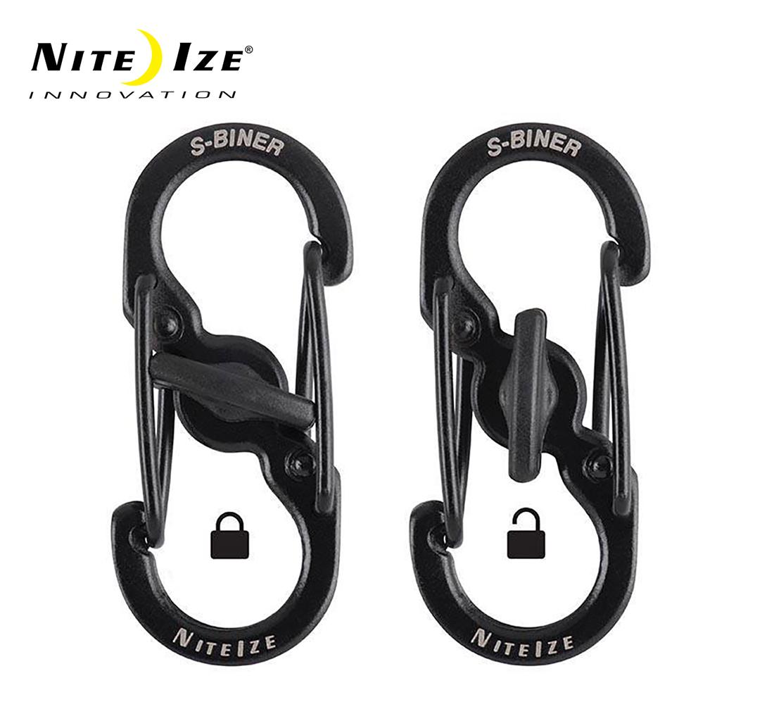 NITE-IZE karabinas S-Biner MicroLock (2vnt) juodas .