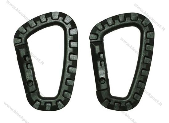 Plastikinis D-formos žalias karabinas 7 mm x 8.5 cm .