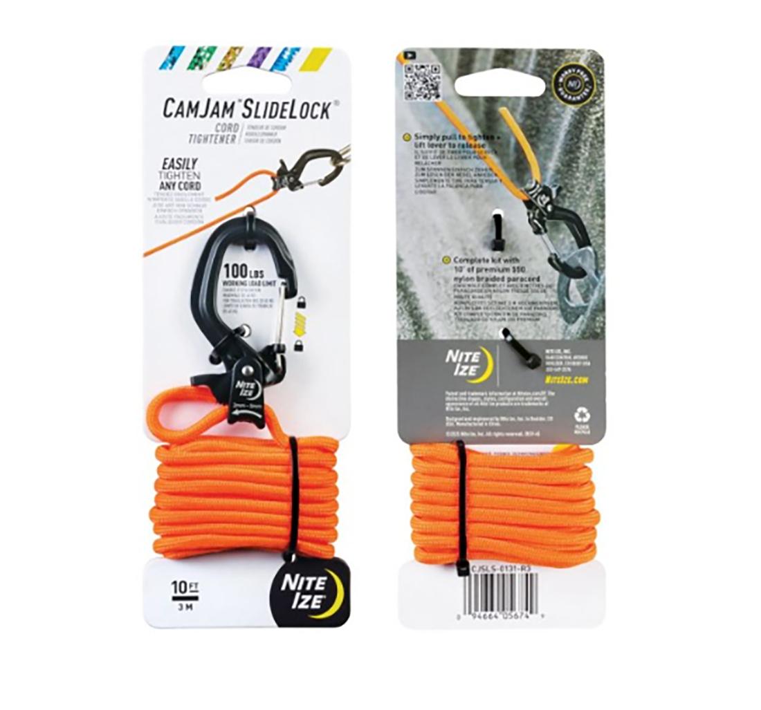 NITE-IZE CamJam SlideLock virvių įtempėjas Small Juodas su virve TLT išsiuntimas 2-4 d.