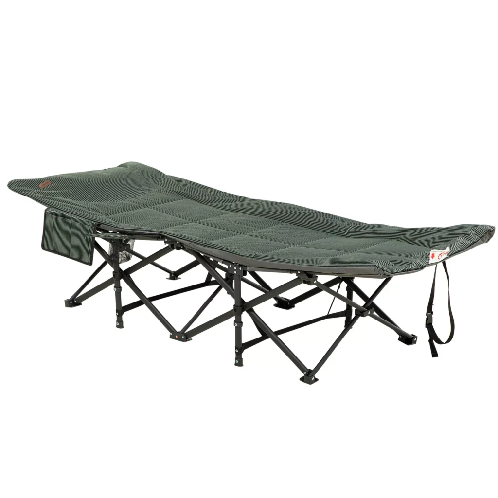 Sulankstoma turistinė lova iki 120 kg, pilka, 68 x 186 x 48 cm