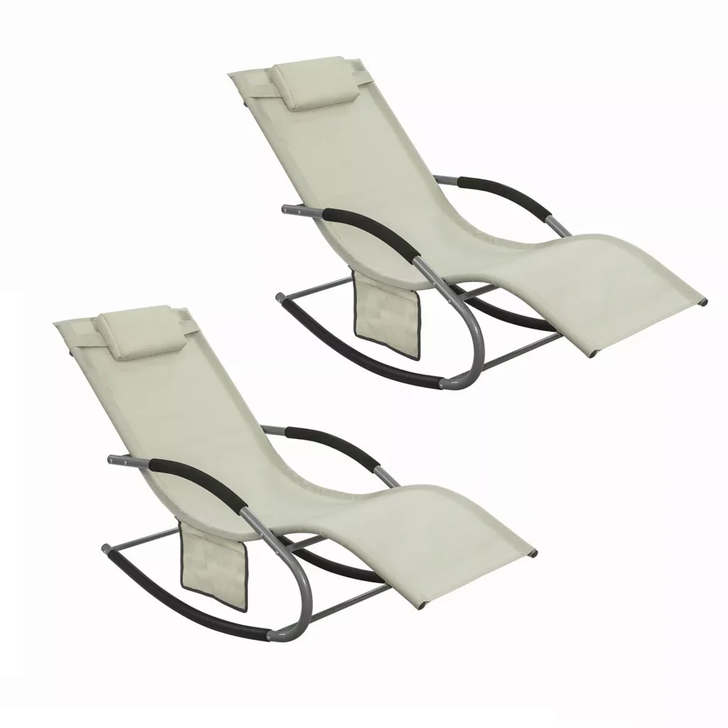 2 x Supamasis Krėslas | Poilsio Krėslas Lauko Baldams, 2 Sėdimos Vietos