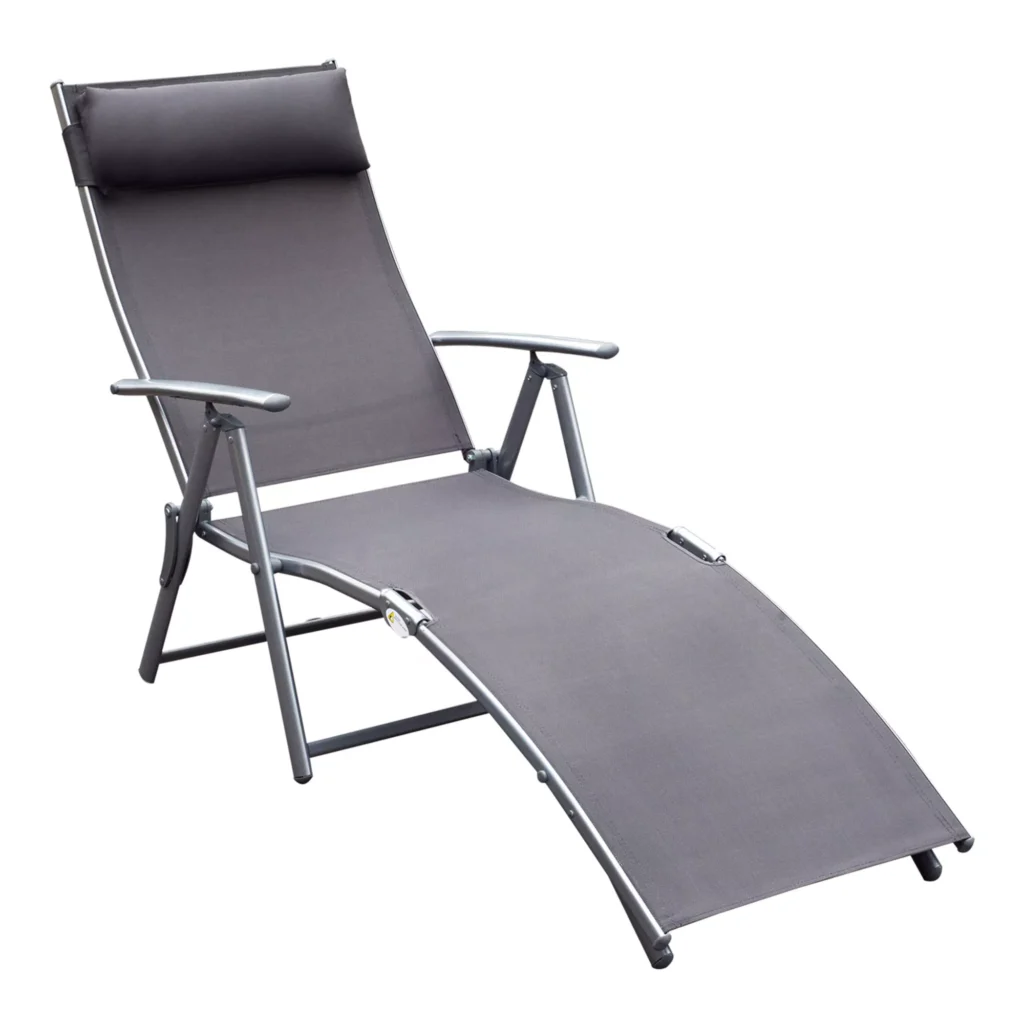 Reguliuojamas gultas nuo saulės - pilkas 137 x 63,5 x 100,5 cm