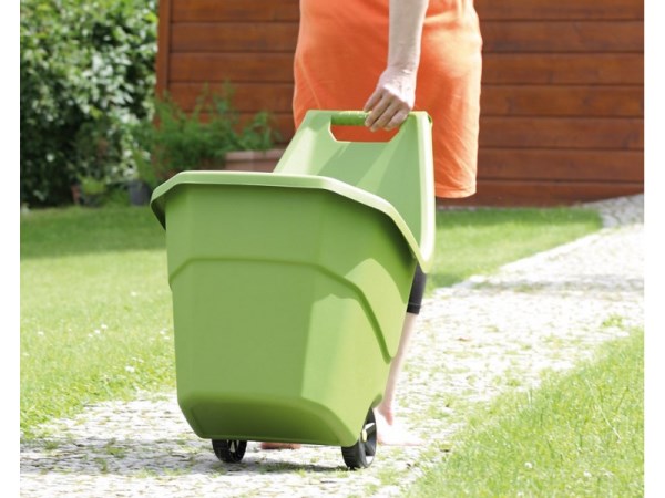 Plastikinis sodo vežimėlis olive IWO55S 55l, žalios spalvos