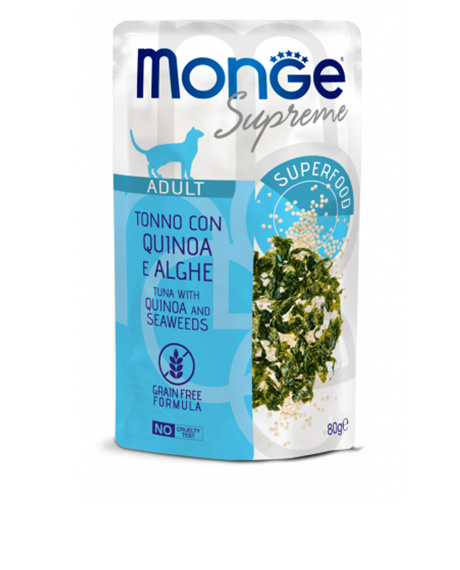 Monge Supreme konservai katėms su tunu, bolivine balanda, jūros dumbliais, 12x80 g