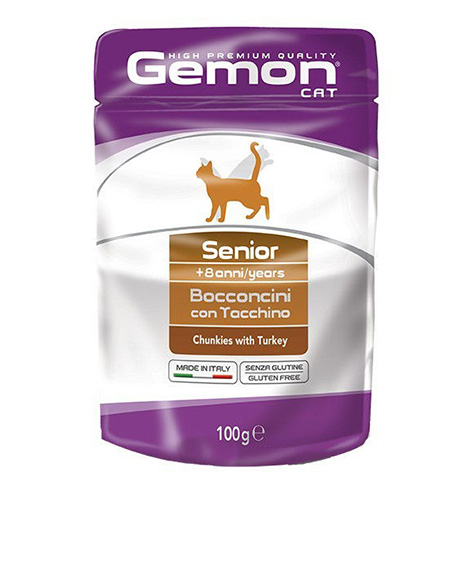 Gemon Cat Senior konservai katėms su kalakutiena, 24x100 g