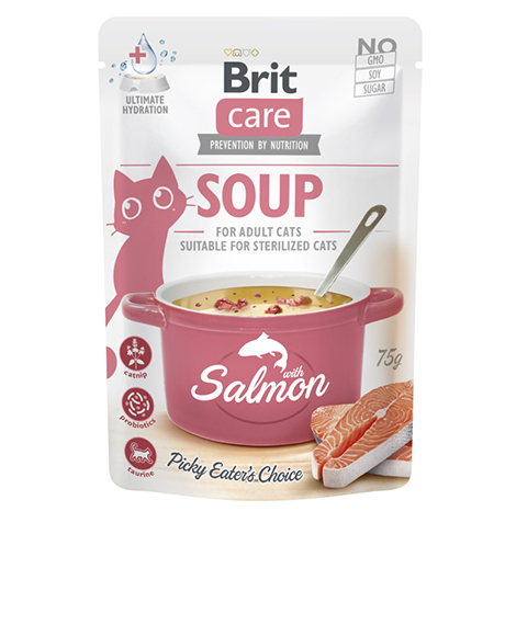 Brit Care Cat Soup Salmon sriuba katėms su lašiša, 75 g