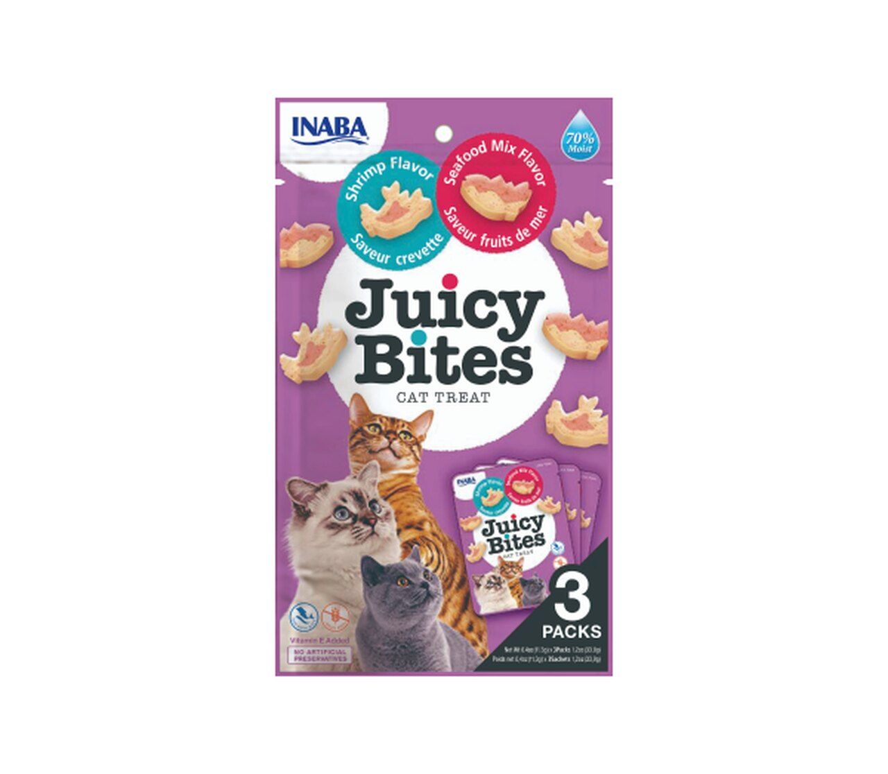 Juicy Bites Cat Shrimp Seafood skanėstas katėms, 34g