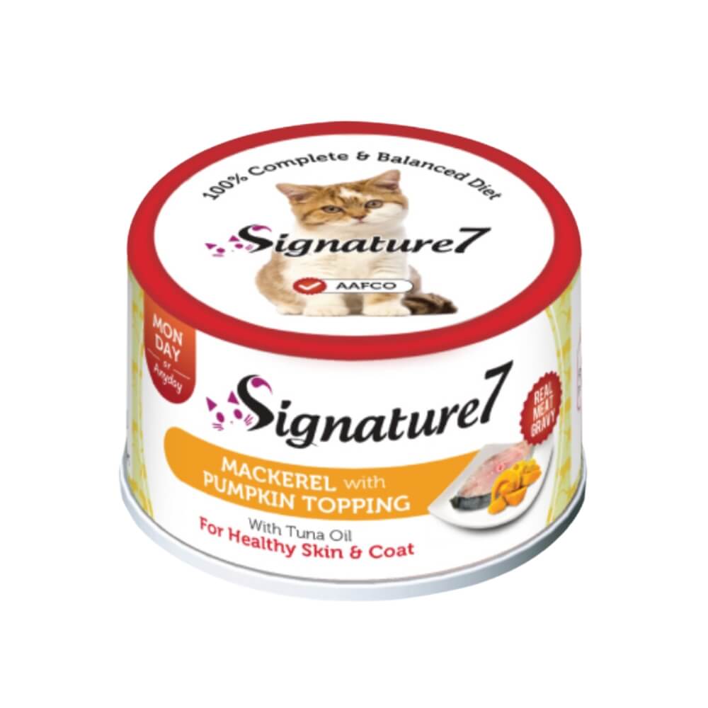 Signature7 REAL Meat Gravy konservai su skumbre ir moliūgu padaže, 70 g