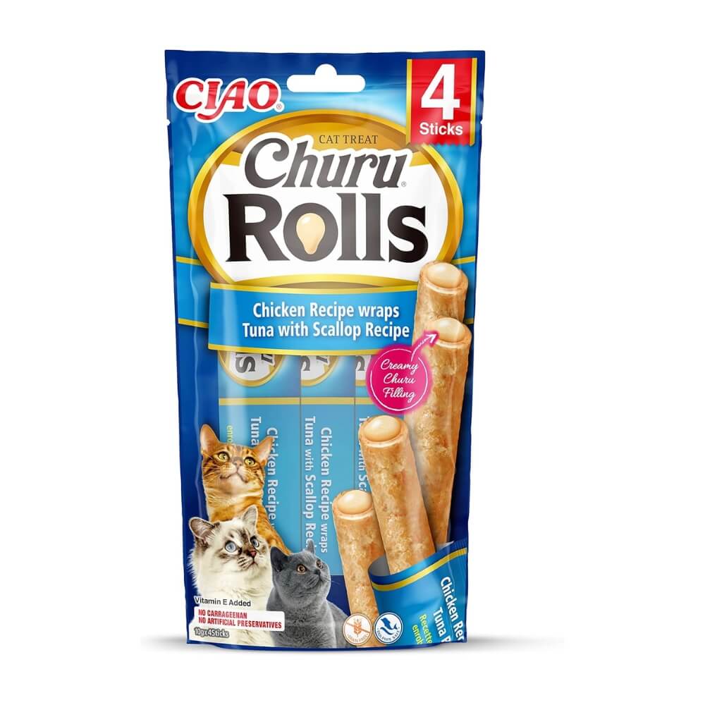 Churu Cat skanėstai katėms Rolls Chicken Tuna 40g (vištiena ir tunas)