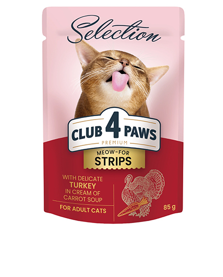 Club 4 Paws Selection konservai katėms su kalakutiena morkų kreminėje sriuboje, 85 g