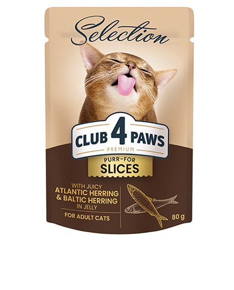 Club 4 Paws Selection konservai katėms su silke drebučiuose, 80 g