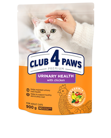 Club 4 Paws Urinary Health sausas maistas katėms šlapimo sistemos sveikatai palaikyti : Pakuotė - 900 g