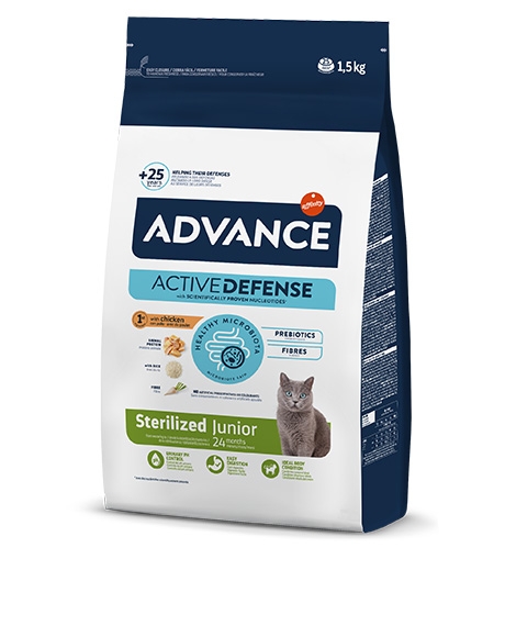 Advance Junior Sterilized sausas maistas jaunoms katėms su vištiena, 1.5 kg