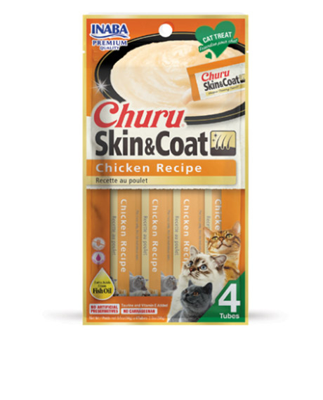 Churu skanėstas katėms SKIN & COAT Chicken Recipe - skanėstas katėms su vištiena, 56g