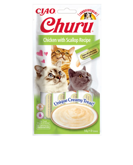 Churu Cat Chicken Scallop kreminiai skanėstai katėms su vištiena ir šukutėmis, 56 g