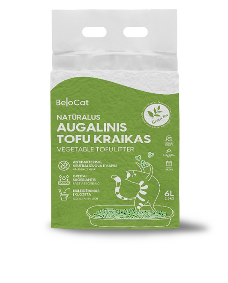 Tofu kraikas katėms žaliosios arbatos kvapo, 6 l