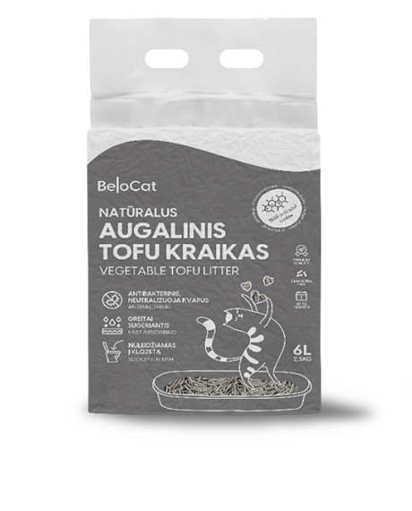 Tofu kraikas katėms su aktyvinta anglimi, 6 l