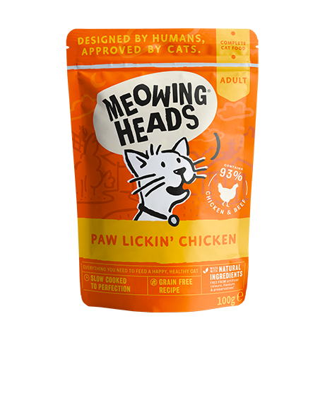 Meowing Heads Paw Lickin Chicken konservai katėms, 100 g