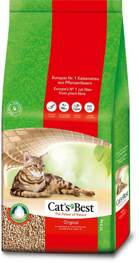 Cat's Best Original medžio drožlių kraikas katėms 40l, 17,2 kg