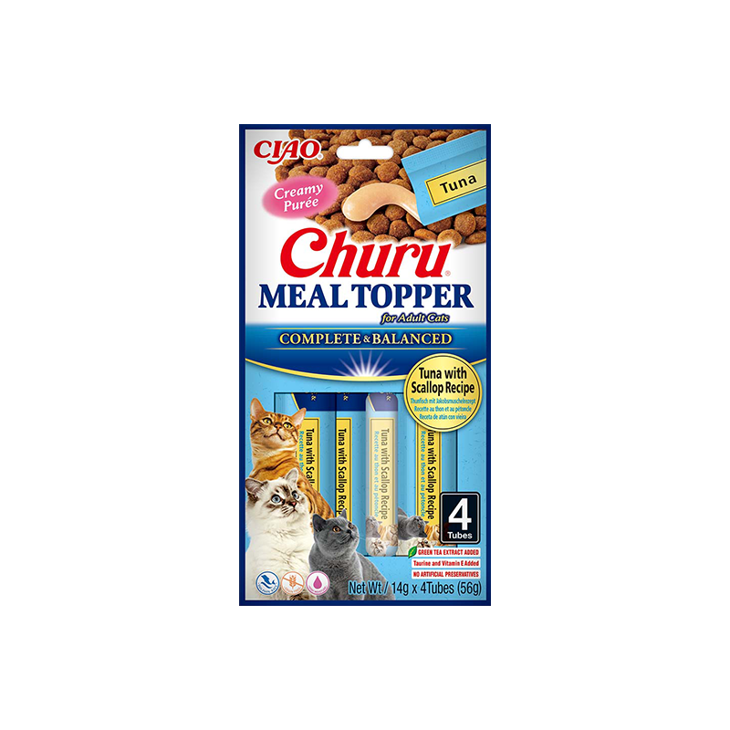 Churu Meal Topper skanėstas su tunu ir šukutėmis katėms 12x56g