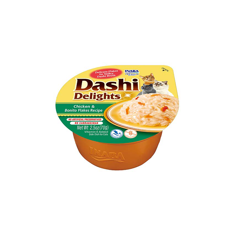 Ciao Dashi Delight plėšyta vištiena su bonito dribsniais sultinyje katėms 6x70 g
