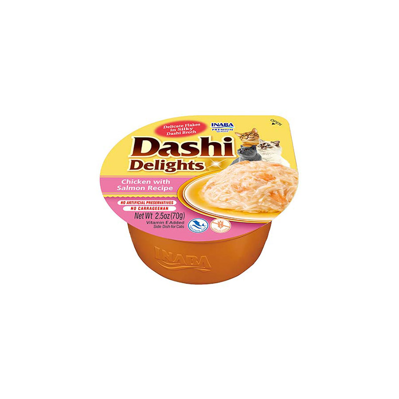 Ciao Dashi Delight plėšyta lašiša sultinyje katėms 6x70 g