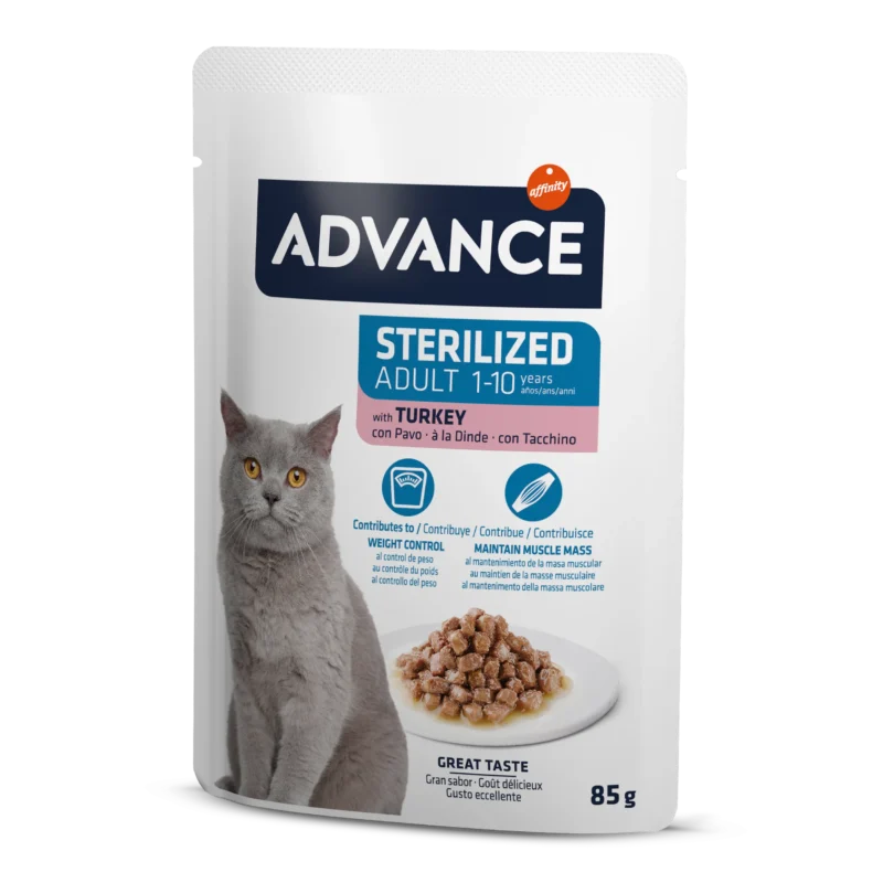Advance Wet Sterilized Turkey Konservai Katėms 12x85g