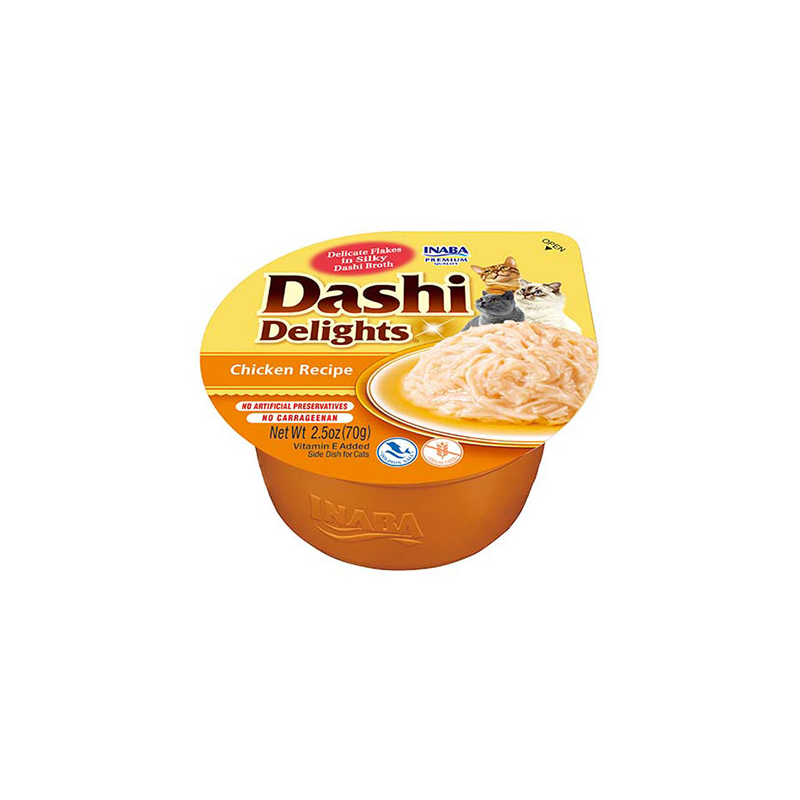 Ciao Dashi Delight plėšyta vištiena sultinyje katėms 6x70 g