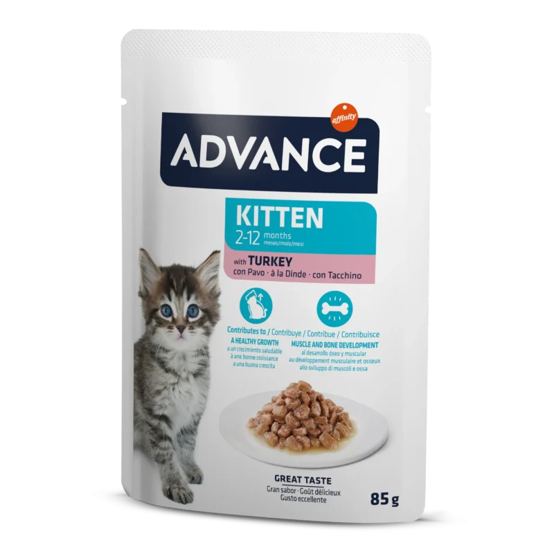 Advance Wet Kitten Turkey Konservai Kačiukams 12x85g