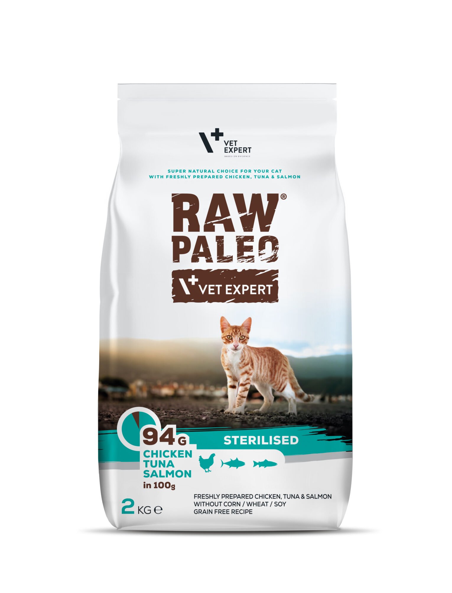 Raw Paleo maistas sterilizuotoms katėms su vištiena ir žuvimi 6 kg