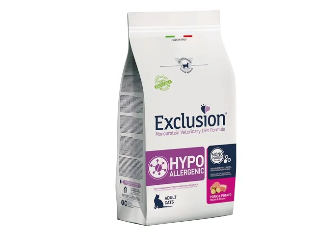 Exclusion Hypoallergenic hipoalerginis maistas katėms su kiauliena ir bulvėmis 1.5 kg