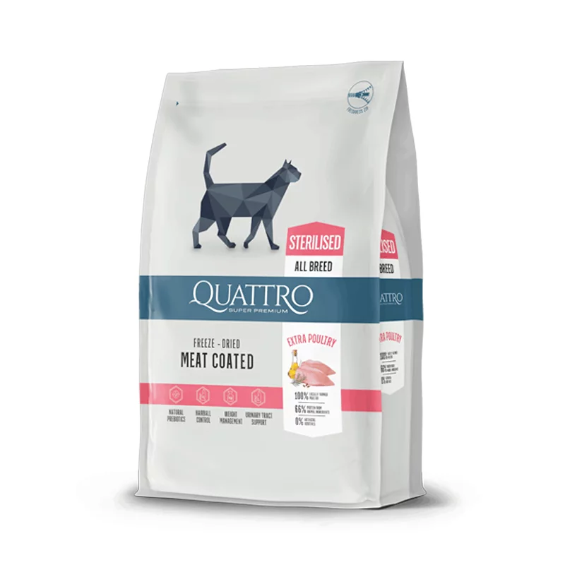 Quattro Sterilised sausas maistas katėms 7 kg