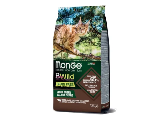 Monge BWild Adult Sausas Maistas Katėms Su kiškiena 10kg