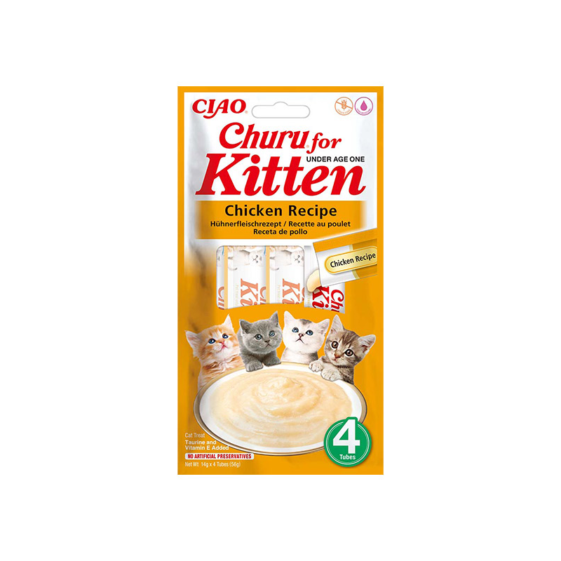 Churu Kitten kreminis skanėstas su vištiena kačiukams 12x56g