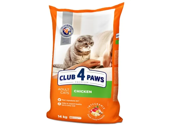 CLUB 4 PAWS Premium visavertis maistas suaugusioms katėms su vištiena 14 kg