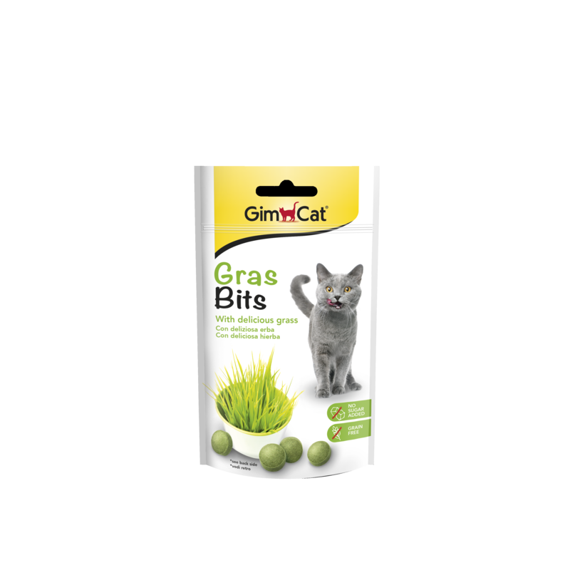 GimCat Grasbits skanėstai katėms su žole 50g