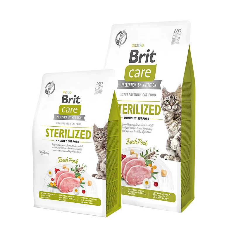 Brit Care Sterilized Immunity Support sausas maistas katėms 2 kg