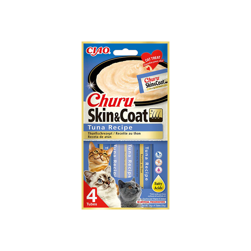 Churu Skin & Coat kreminis skanėstas su tunu katėms 12x56g
