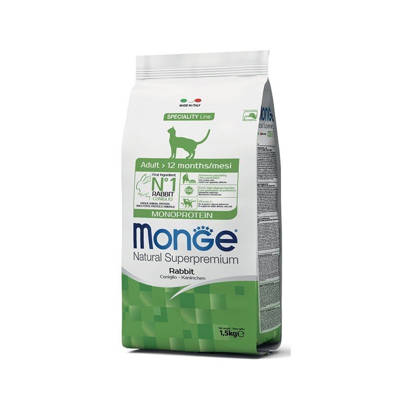 Monge Monoprotein Rabbit super premium pašaras katėms su triušiena 1.5kg
