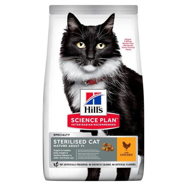 Hill's Science Plan Sterilised Cat Mature Adult Sausas Maistas Katėms Su Vištiena 1.5 kg