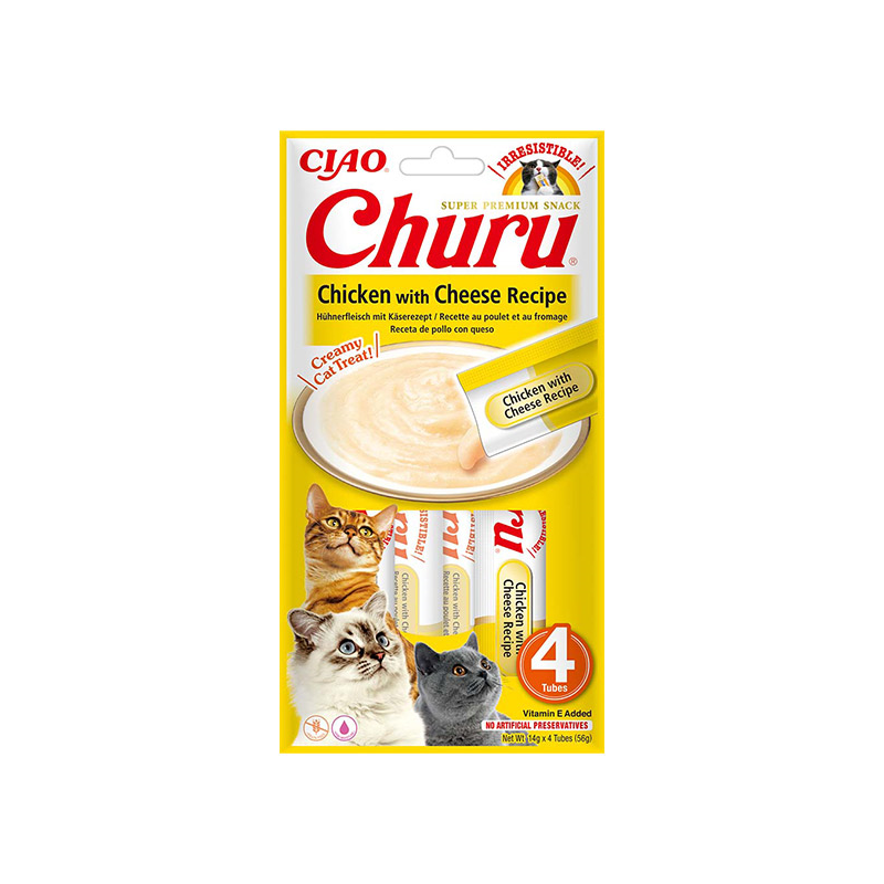 Churu kreminis skanėstas su vištiena ir sūriu katėms 12x56g