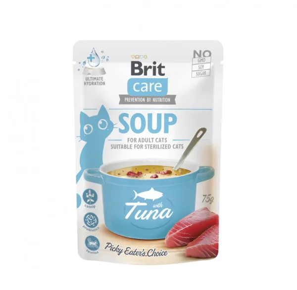 Brit Care Cat Soup Tuna sriuba su tunu katėms 15x75g
