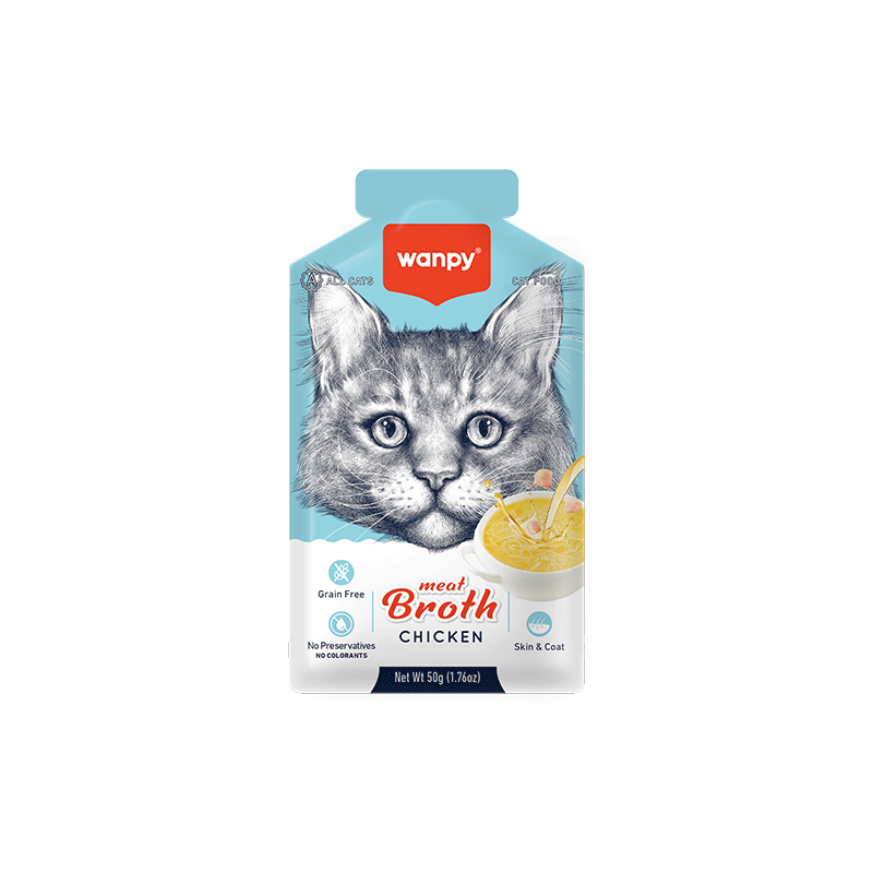 Wanpy Broth sriuba su vištiena skanėstas katėms 12x50 g