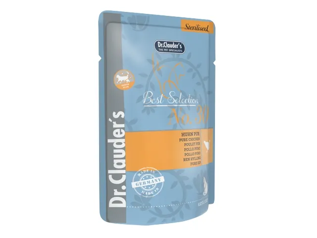 Dr.Clauder‘s Best Selection drėgnas maistas sterilizuotoms katėms su vištiena 12x85g
