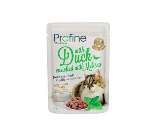 Profine konservai katėms Jelly with Duck 24x85g